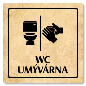 WC, umývárna, 148x148mm, pergamen, Arizona